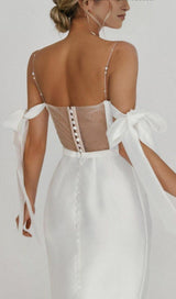 PEARL SUSPENDER MAXI DRESS IN WHITE