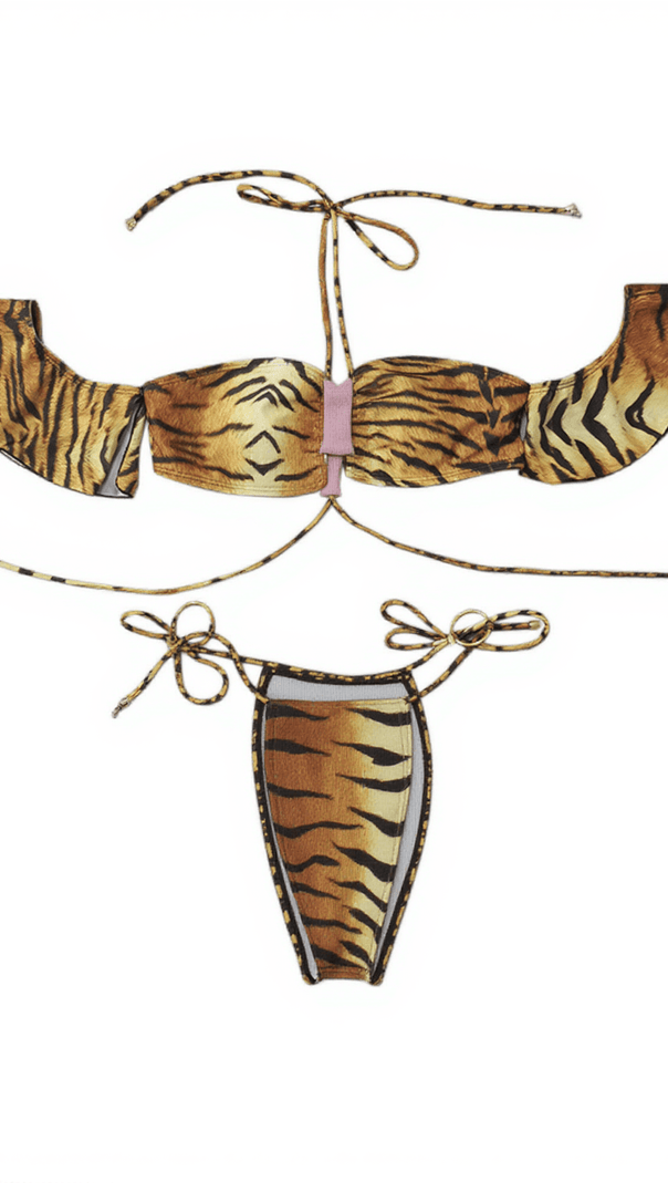 AIIZIE ATTICUS TIGER PRINTED BIKINI TWO PIECE SET - product image