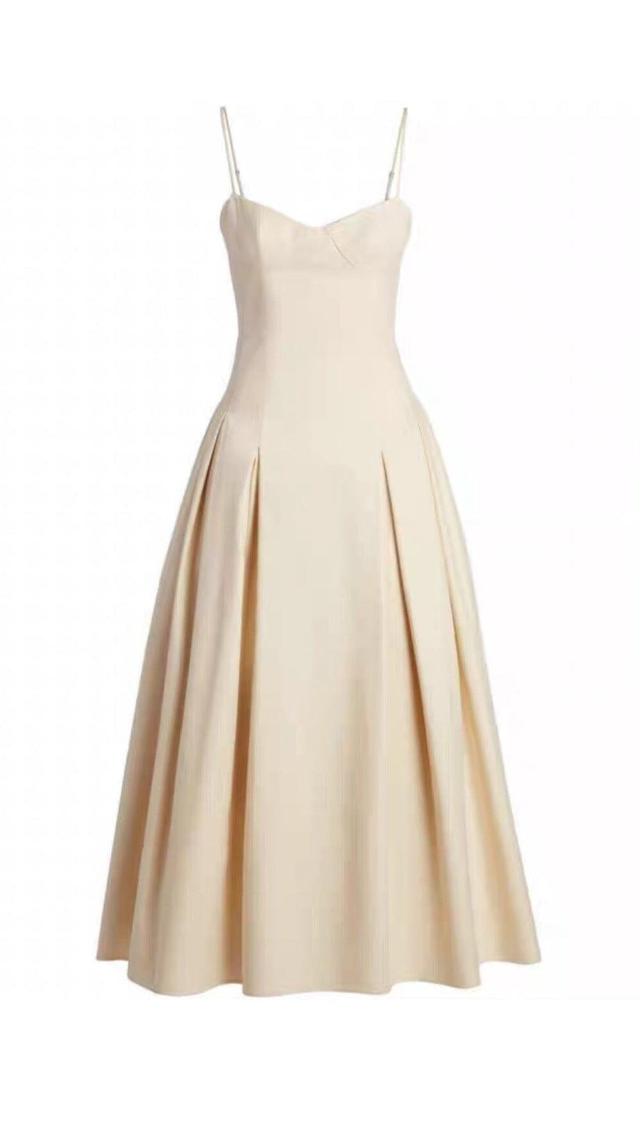 WAIST-TIGHTENING MAXI DRESS IN BEIGE