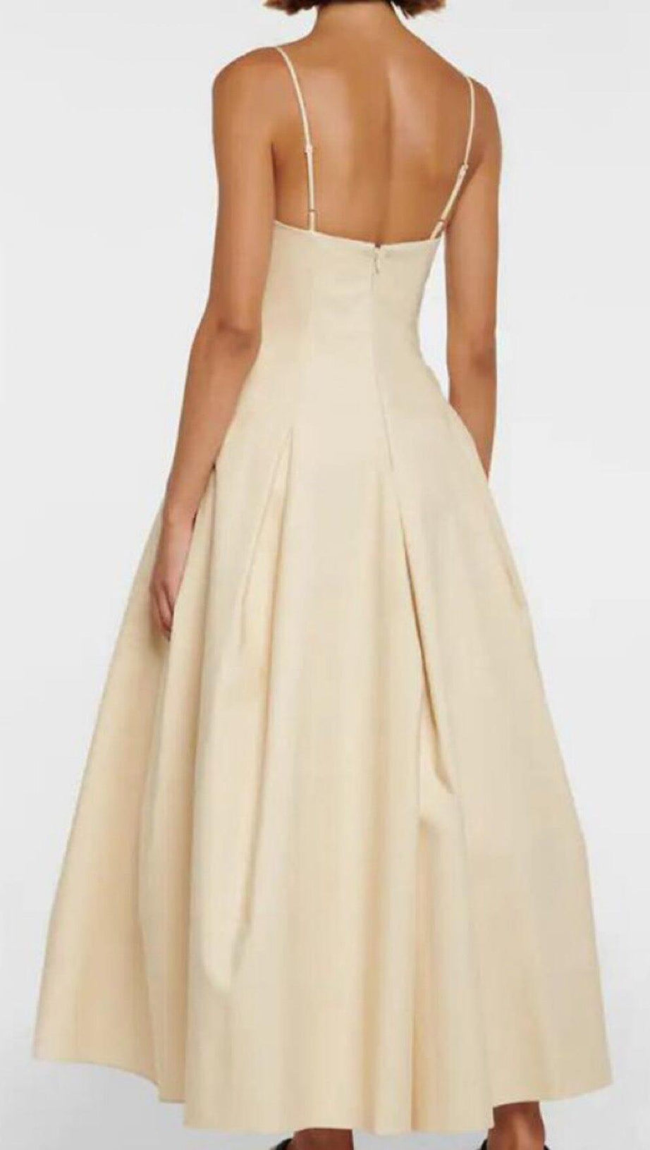 WAIST-TIGHTENING MAXI DRESS IN BEIGE