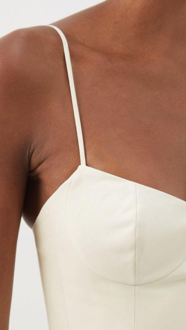 AIIZIE WAIST-TIGHTENING MAXI DRESS IN BEIGE - product image