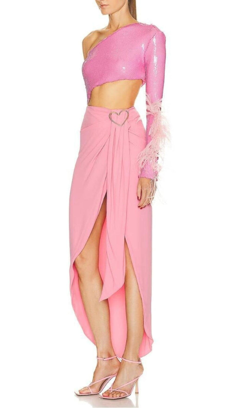 PINK FRESH SEQUINED MIDI DRESS