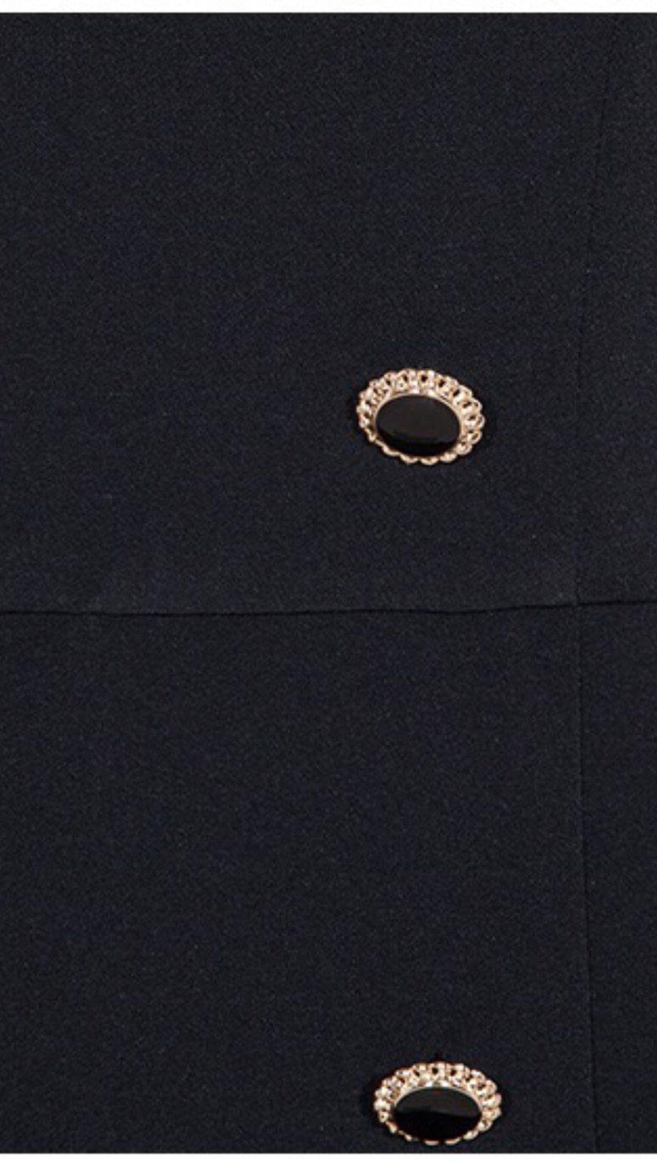 DOUBLE-BREASTED SUSPENDER DRESS IN BLACK