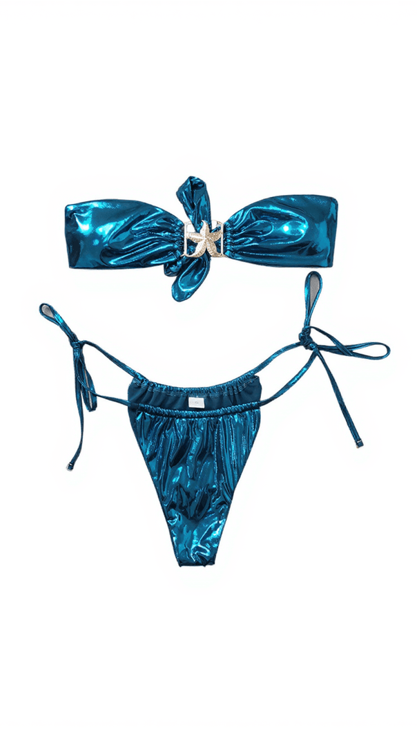 AIIZIE JUPITER STARFISH METALLIC BIKINI TWO PIECE SET - product image