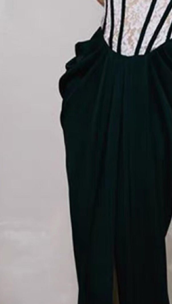 AIIZIE BANDEAU LACE STITCHED DRESS IN BLACK - product image