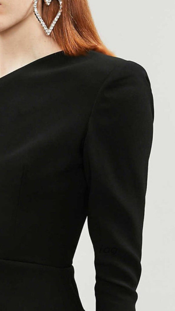 AIIZIE CROSS-SHOULDER MINI DRESS IN BLACK - product image