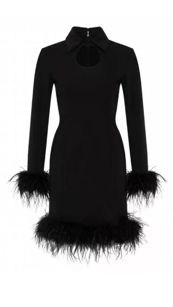 AIIZIE FEATHER STITCHED DRESS IN BLACK - product image