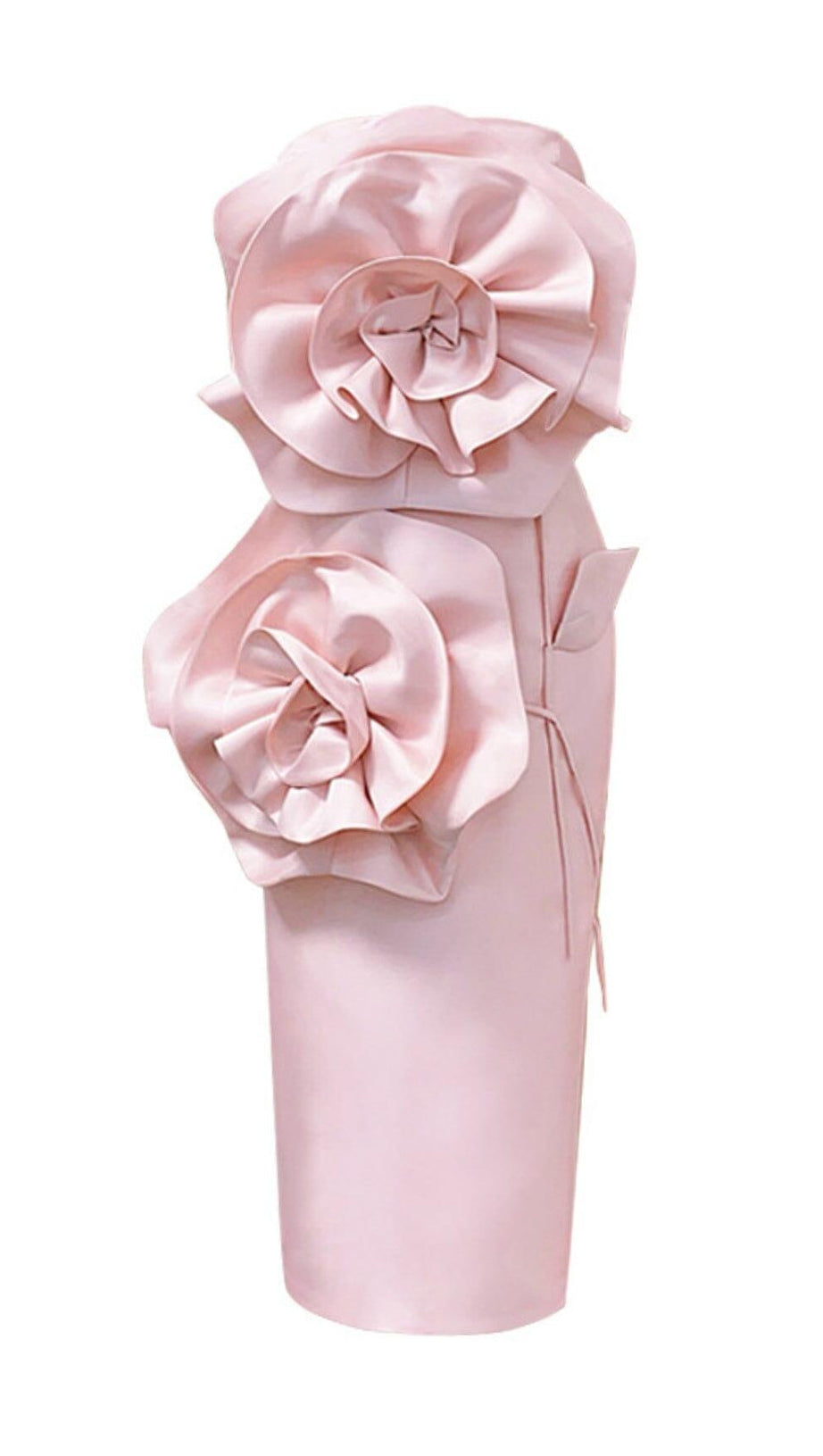 PINK FLORAL STRAPLESS TUBE TOP MIDI DRESS