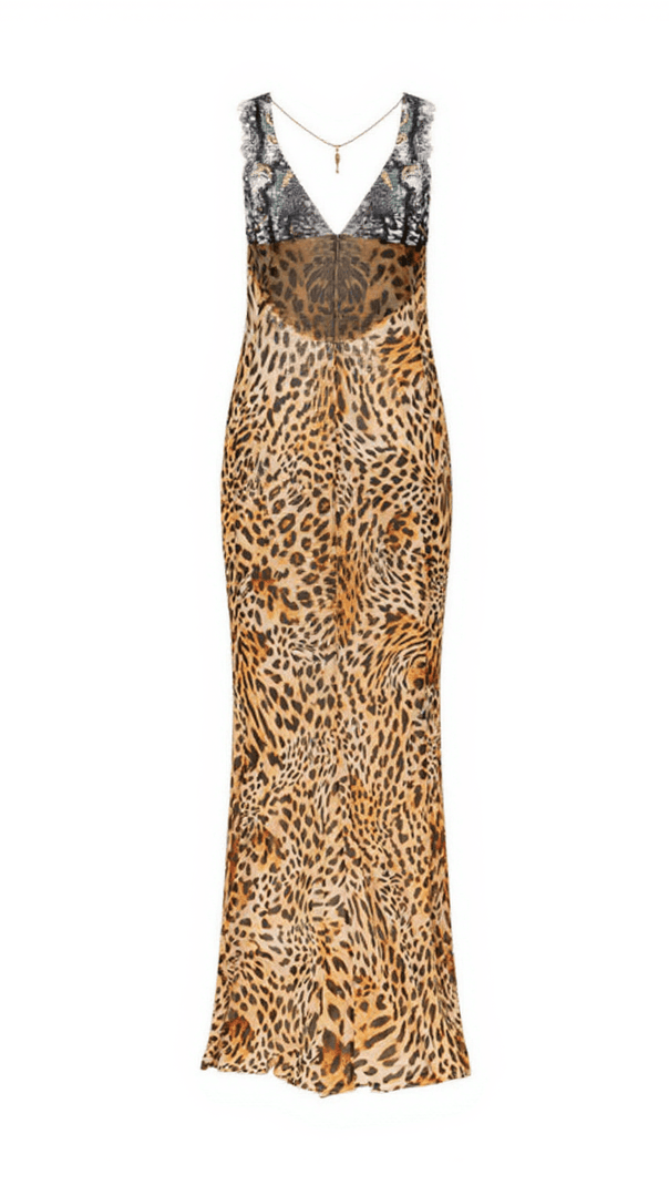 AIIZIE SVEA LACE LEOPARD PRINTED MAXI DRESS - product image