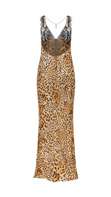 SVEA LACE LEOPARD PRINTED MAXI DRESS