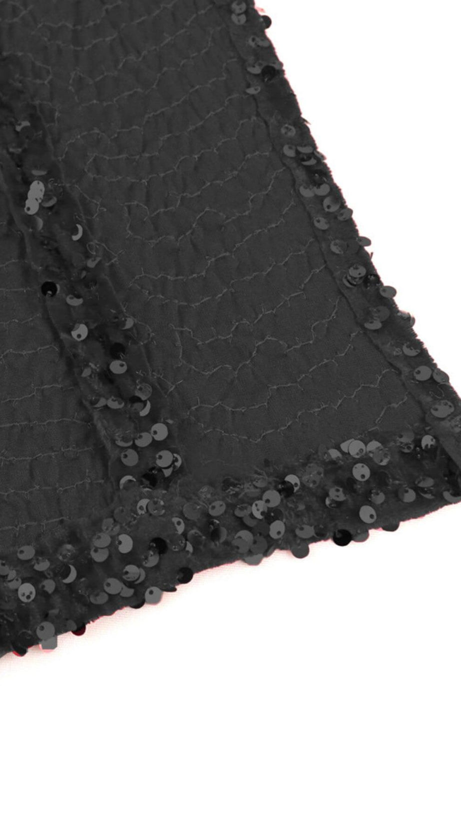 SEQUIN PUFF SLEEVE ONE NECK WAIST MAXI DRESS IN BLACK