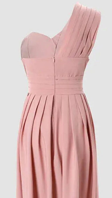 POLYESTER SEQUINS SLEEVELESS RUFFLE DRESS IN PINK
