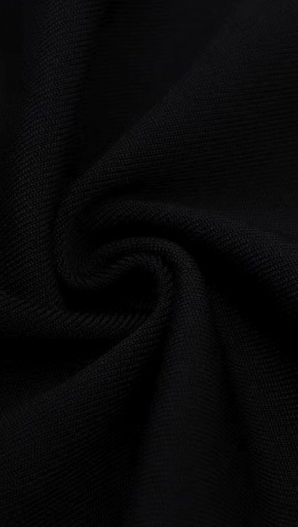 AIIZIE FISHTAIL HEM VELVET SUSPENDER MIDI DRESS IN BLACK - product image