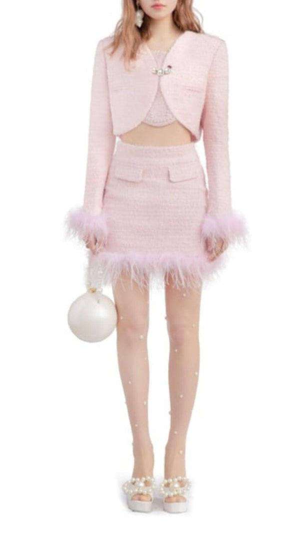 AIIZIE PINK BEADED TASSELS AND FEATHERS FRAGRANCE SET - product image