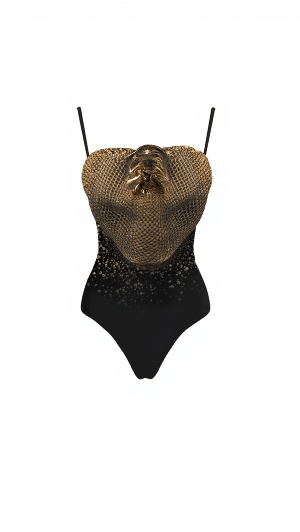 AIIZIE AMOS FLOWER METALLIC SWIMWEAR TWO PIECE SET - product image