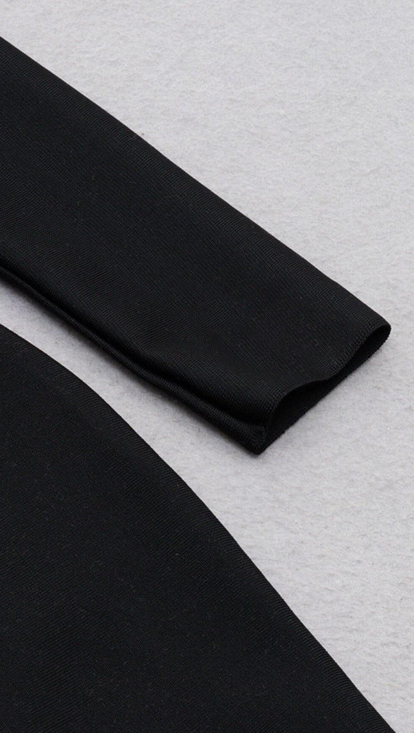 Enges Midikleid mit Netznähten in Schwarz