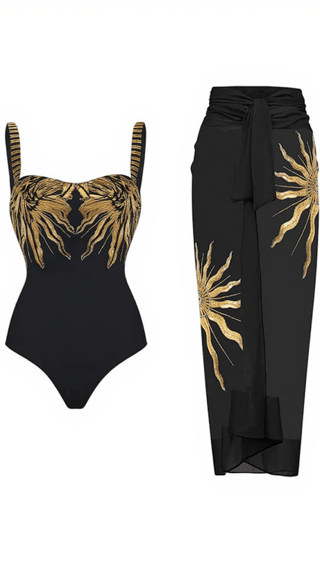 COSTUME DA BAGNO CON PAILLETTES GIRASOLE RAYYA COMPLETO DUE PEZZI