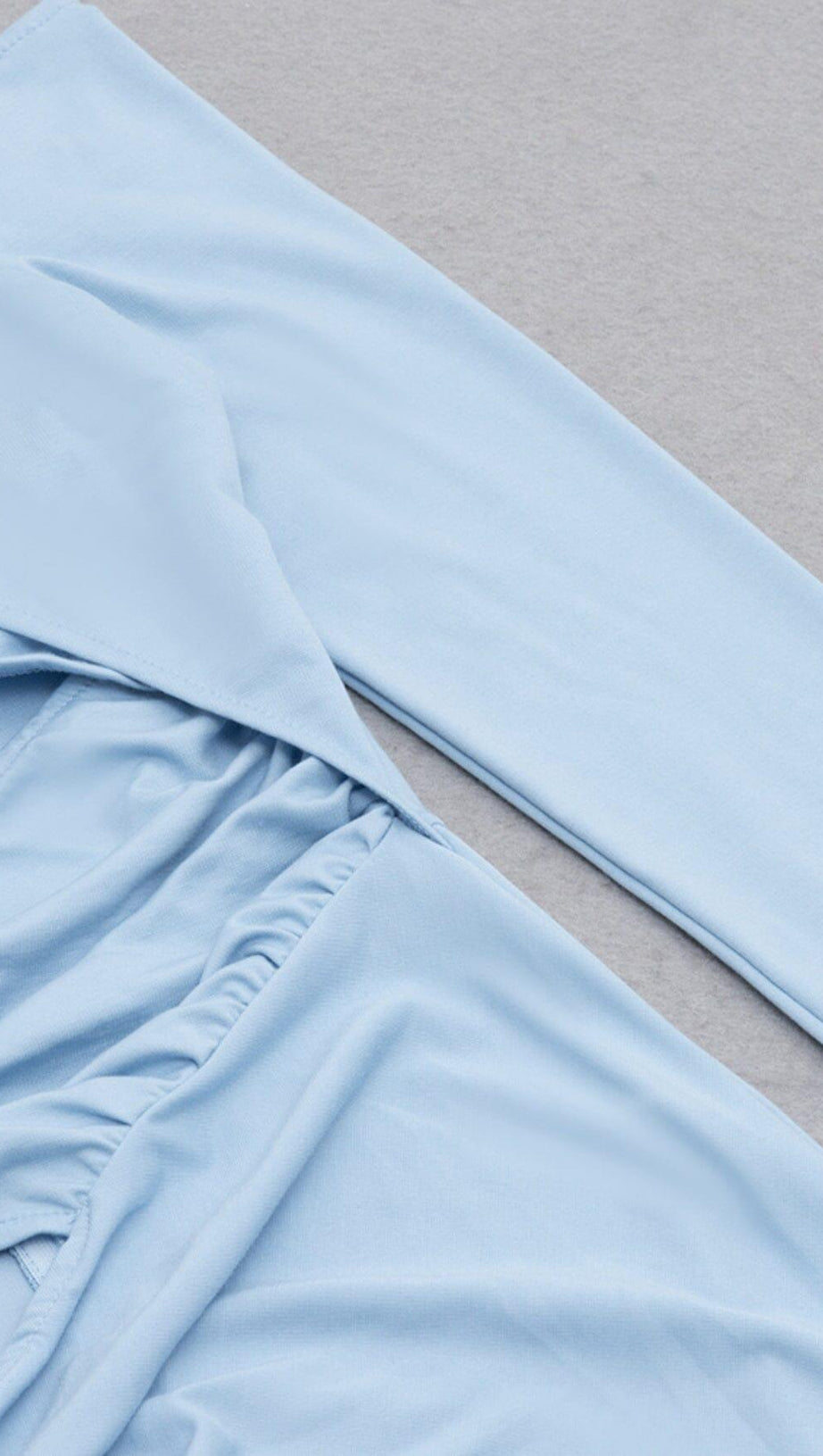 HALTER OFF SHOULDER WAIST HOLLOW MIDI DRESS IN SKY BLUE