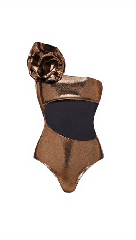 ERASMUS FLOWER METALLIC ONE PIECE SWIMSUIT