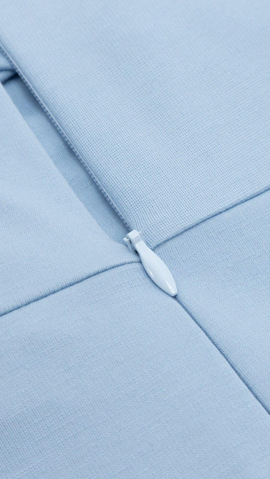 HALTER OFF SHOULDER WAIST HOLLOW MIDI DRESS IN SKY BLUE