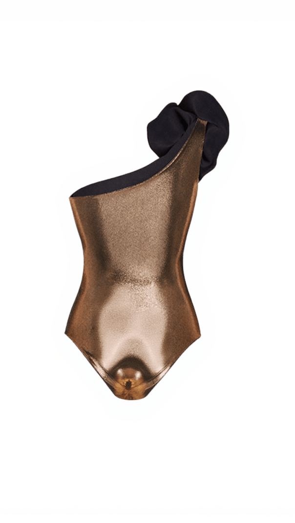 AIIZIE ERASMUS FLOWER METALLIC ONE PIECE SWIMSUIT - product image