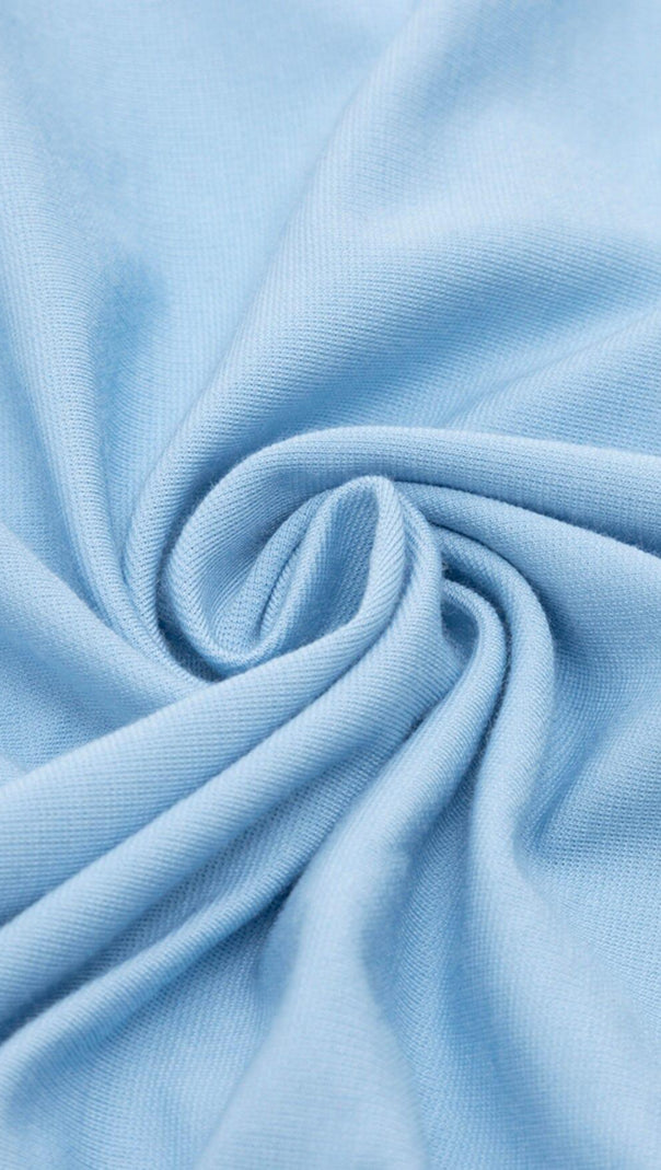 AIIZIE HALTER OFF SHOULDER WAIST HOLLOW MIDI DRESS IN SKY BLUE - product image