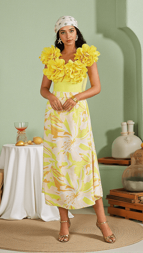 COSTUME DA BAGNO CORNELIUS FLOWER COMPLETO DUE PEZZI