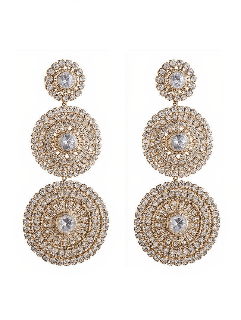 AIIZIE ELINA LAYERED ROUND DIAMOND EARRINGS - product image