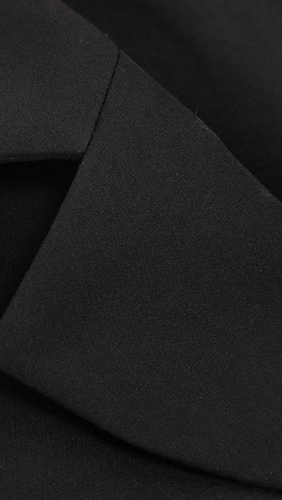 FAKE TWO-PIECE SATIN STITCHED SUIT COLLAR MIDI DRESS