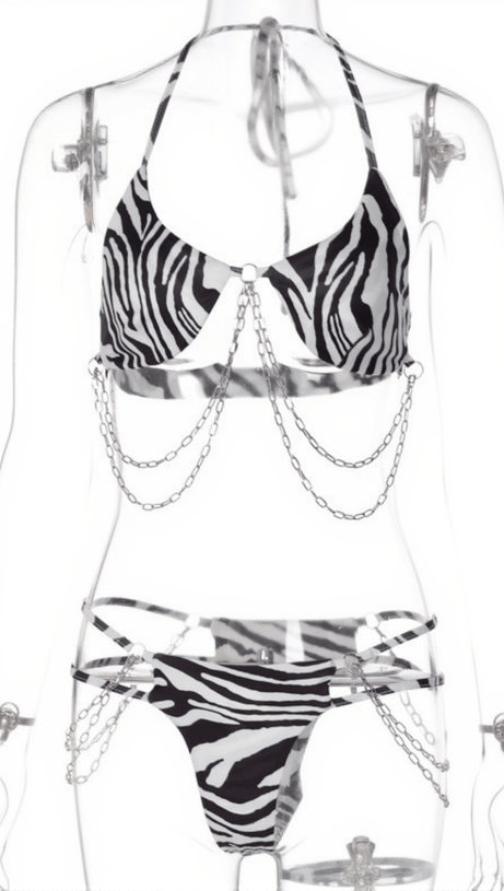 Loxley – Zweiteiliger Bikini mit Zebra-Kette
