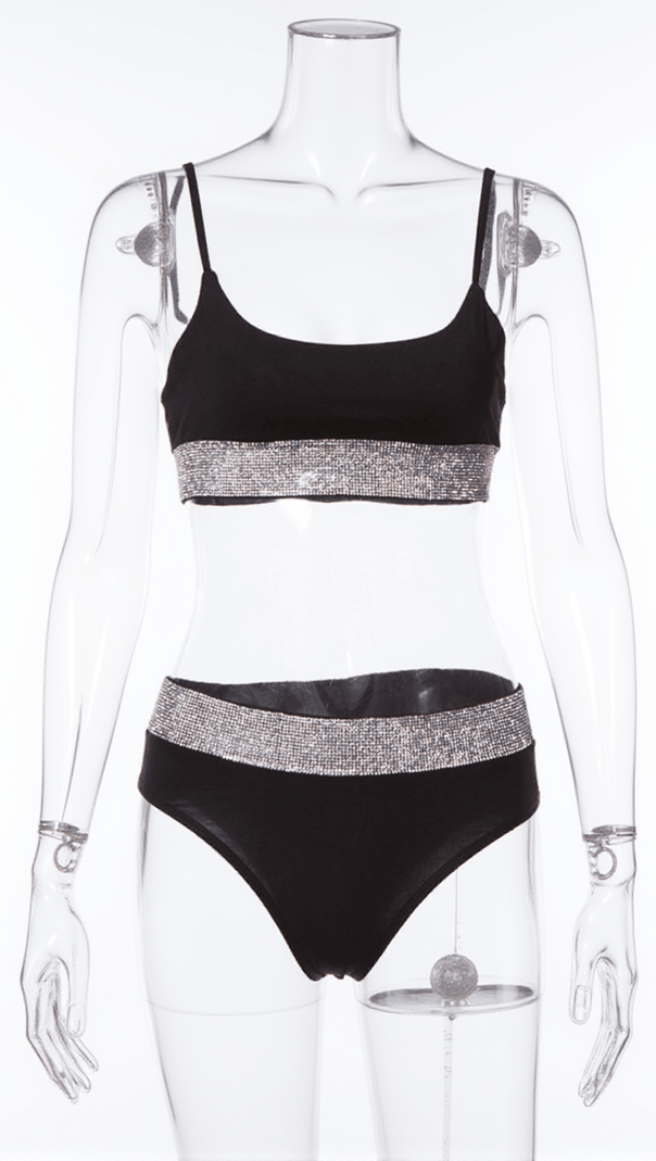 AIIZIE AZRIEL RHINESTONE BIKINI TWO PIECE SET - product image