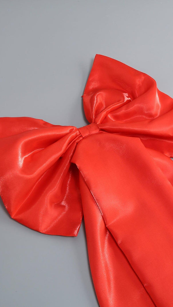 AIIZIE STRAPLESS BOWKNOT MINI DRESS IN RED - product image