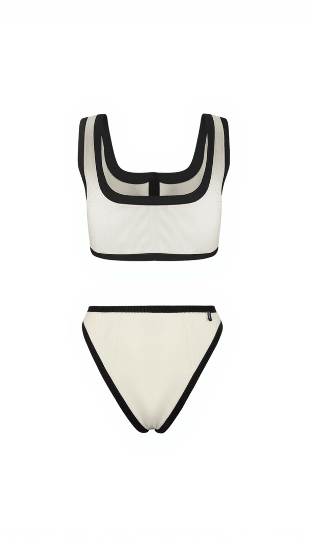 AIIZIE JACOBY BUTTON BIKINI TWO PIECE SET IN WHITE - product image