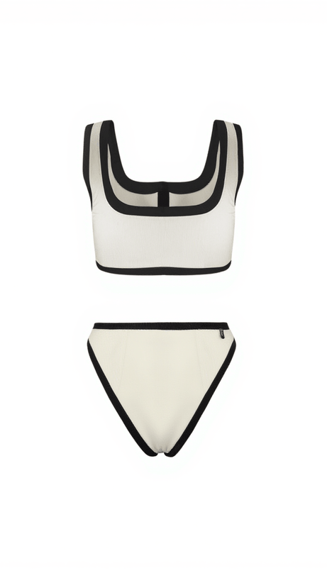 JACOBY BUTTON BIKINI TWO PIECE SET IN WHITE