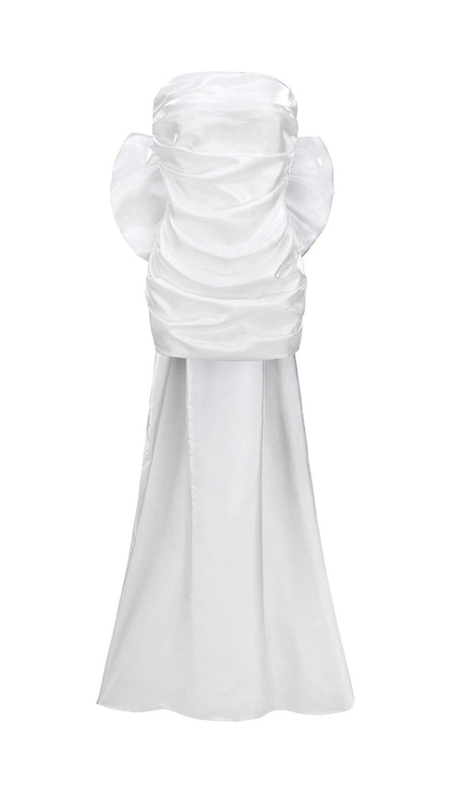 MINI ABITO SENZA SPALLINE CON FIOCCO BIANCO