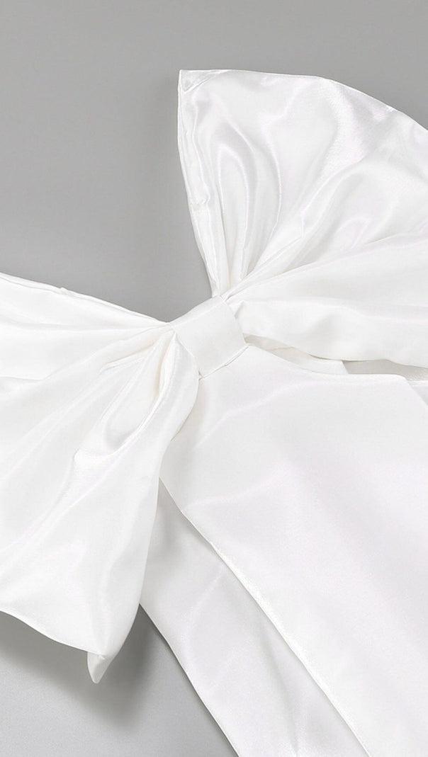 AIIZIE STRAPLESS BOWKNOT MINI DRESS IN WHITE - product image