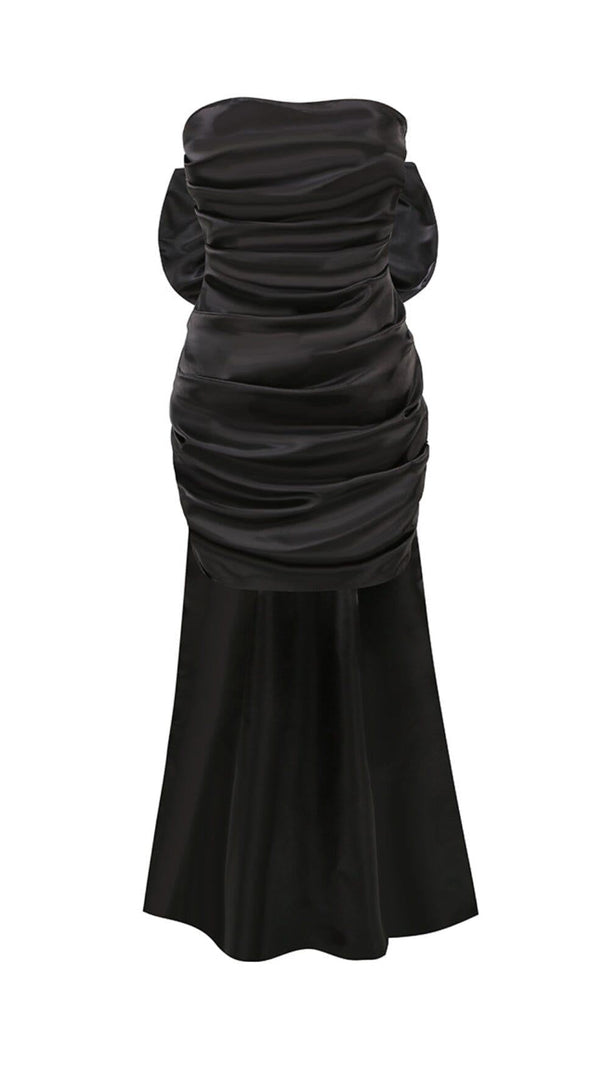 AIIZIE STRAPLESS BOWKNOT MINI DRESS IN BLACK - product image