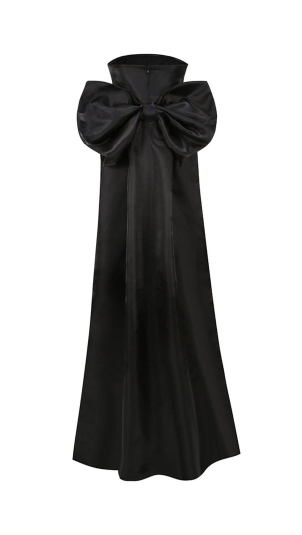 AIIZIE STRAPLESS BOWKNOT MINI DRESS IN BLACK - product image