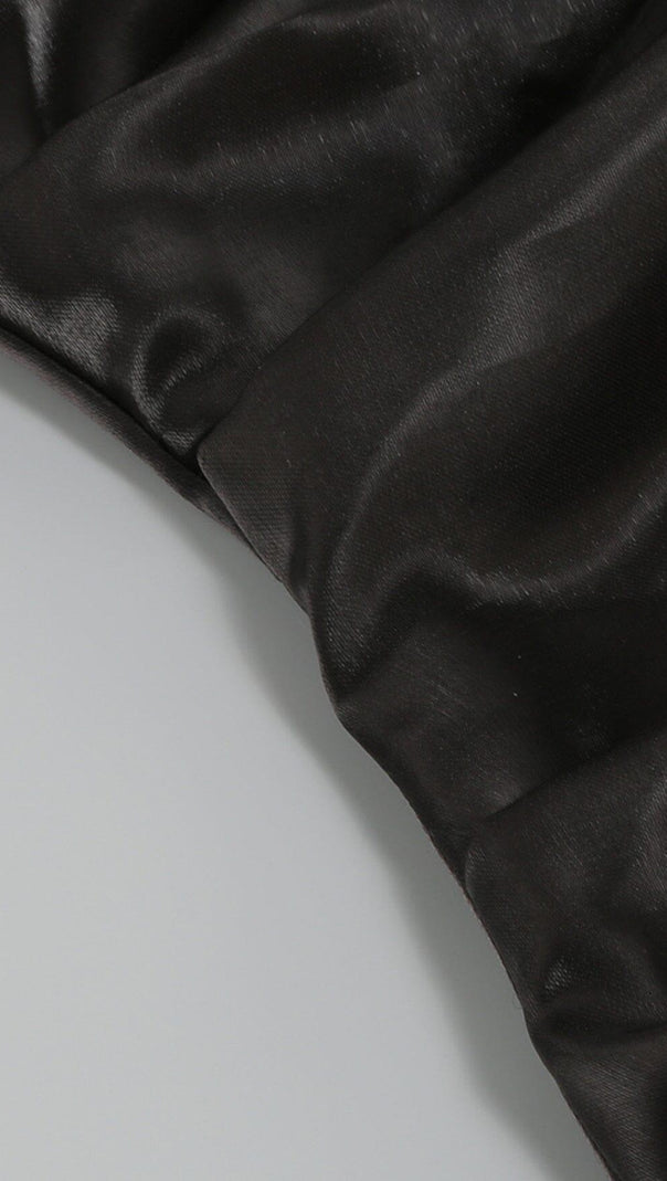 AIIZIE STRAPLESS BOWKNOT MINI DRESS IN BLACK - product image