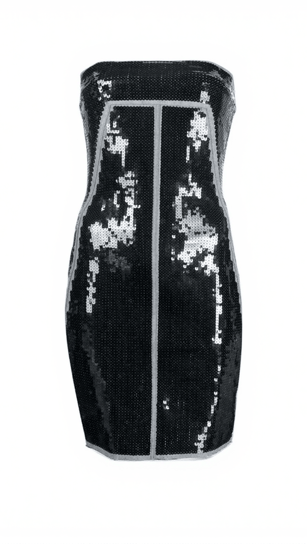 AIIZIE VILMA STRAPLESS PATCHWORK SEQUIN MINI DRESS - product image