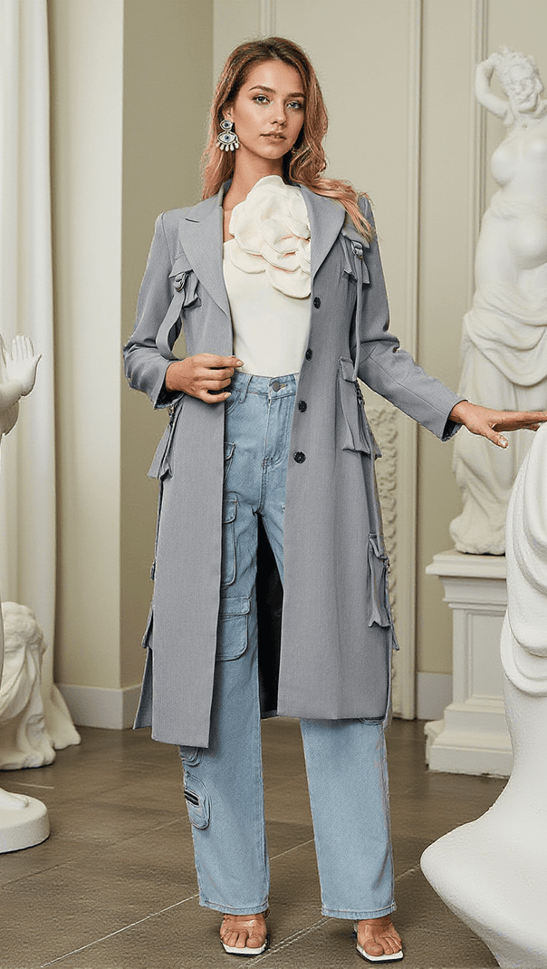 AIIZIE LILINOE POCKET LONG BLAZER COAT - product image