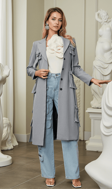 Cappotto lungo con tasca Lilinoe