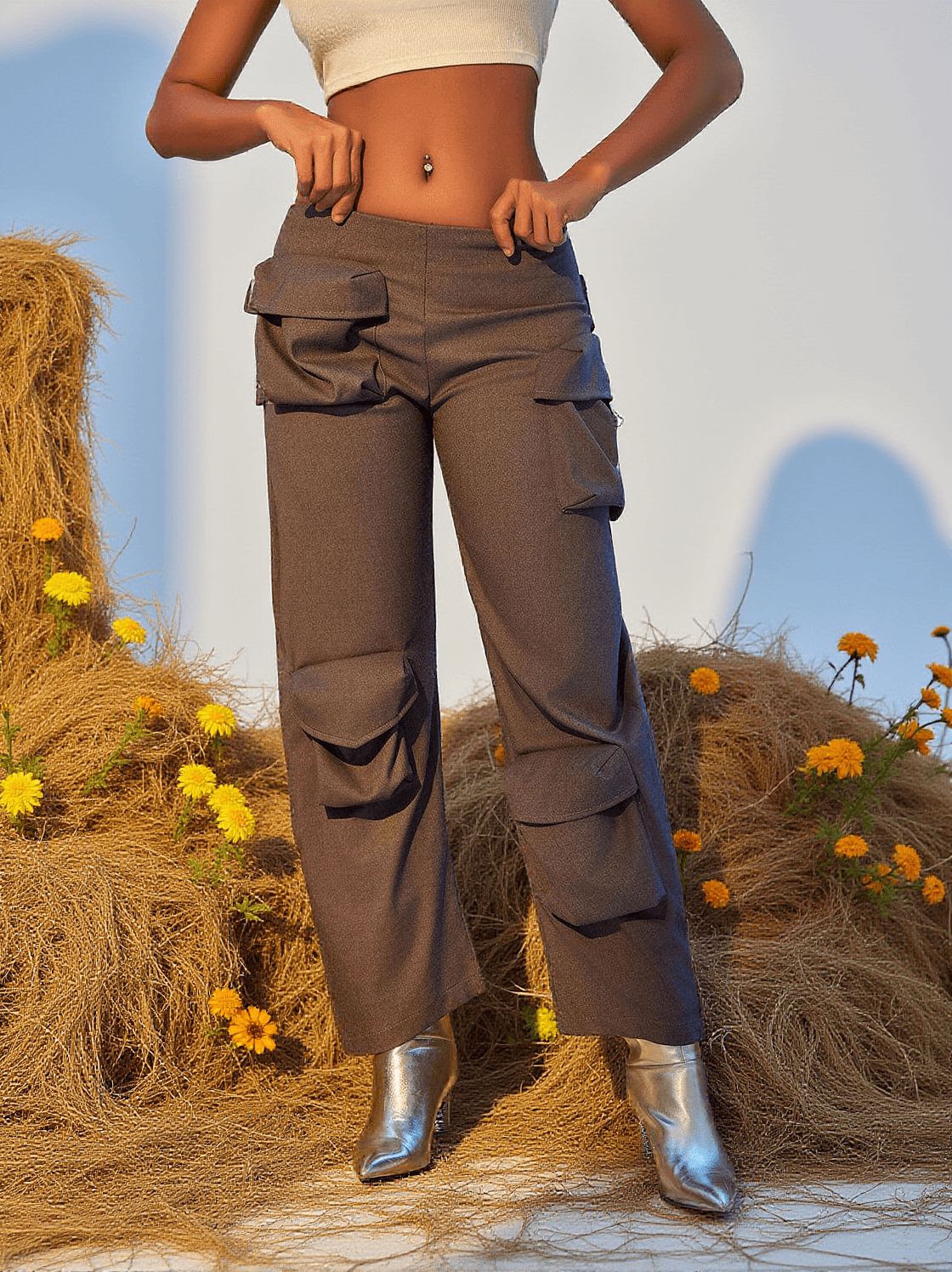 Cargohose mit Verzierung „Leica Pockets“