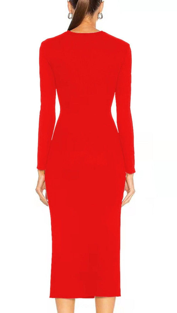 AIIZIE BANDAGE MIDI DRESS IN RED - product image