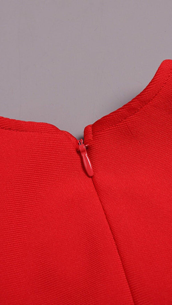 AIIZIE BANDAGE MIDI DRESS IN RED - product image