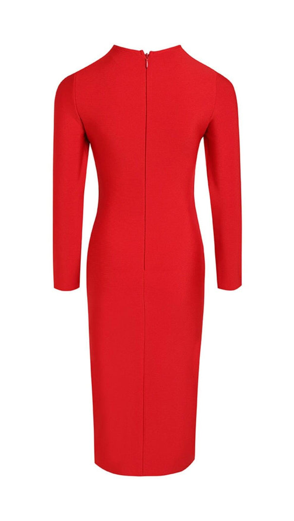 AIIZIE BANDAGE MIDI DRESS IN RED - product image