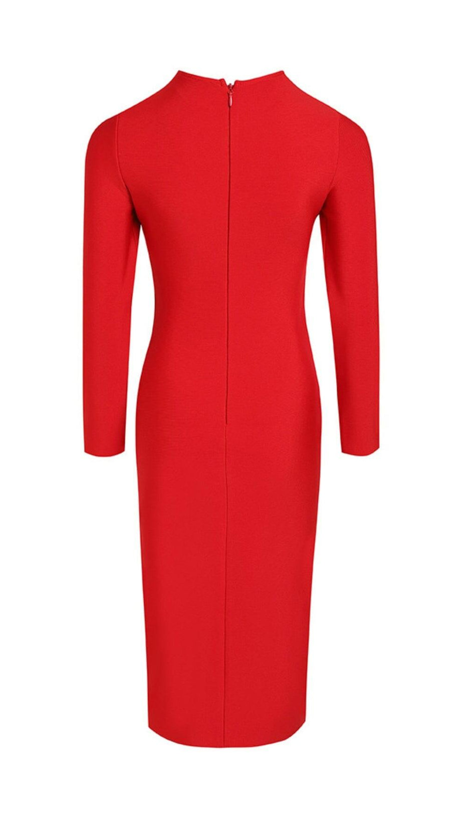 BANDAGE MIDI DRESS IN RED