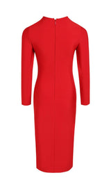 BANDAGE MIDI DRESS IN RED