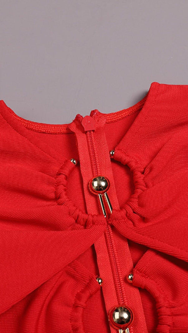 AIIZIE BANDAGE MIDI DRESS IN RED - product image