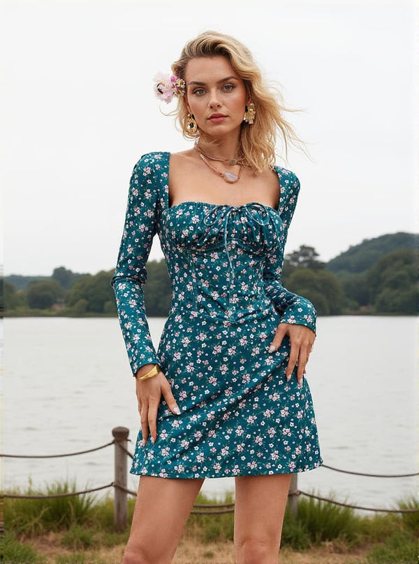 Uhtred Floral Lacing Mini Dress